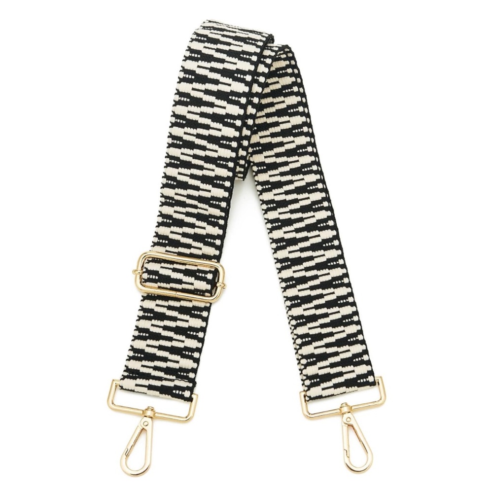 Black and White Crossbody Bag Strap